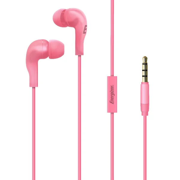 Energizer CIA5 Wired Earphones with Microphone, Jack 3.5mm, Pink 2