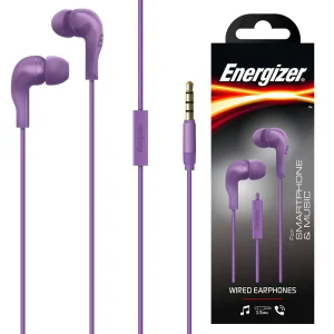 Слушалки с микрофон Energizer CIA5, Jack 3.5mm, Лилав