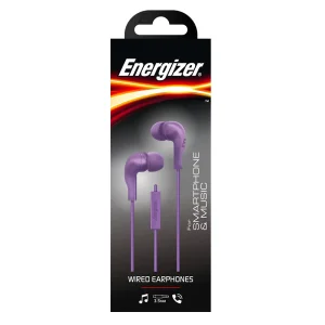 In-ear headphones with microphone Energizer CIA5, Jack 3.5mm, Purple 3