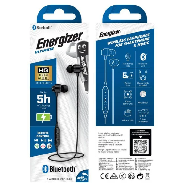 Слушалки Bluetooth Energizer CIBT20 Metal, Черен 3