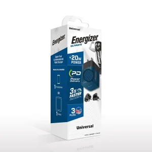 Charger Energizer A20MU, USB-C, EU, UK, US, 20W, Blue 4