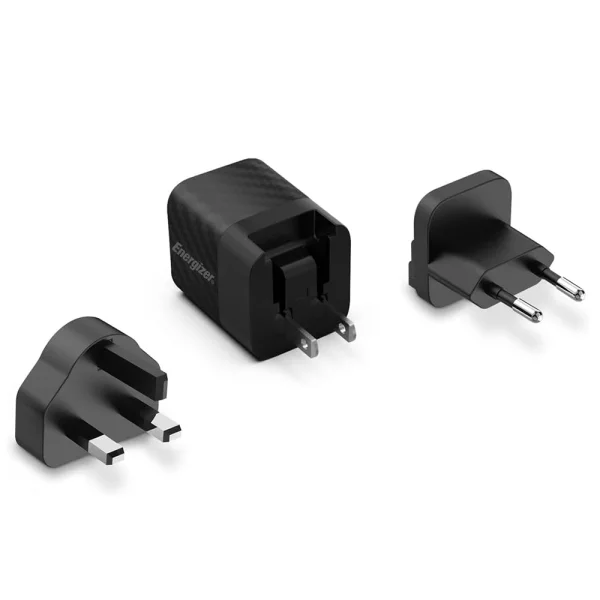 Charger Energizer A20MU, USB-C, EU, UK, US, 20W, Type C to Type C cable, Black 2