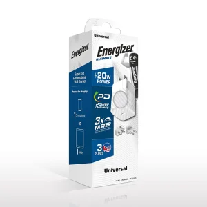 Зарядно устройство Energizer A20MU, USB-C, EU, UK, US, 20W, Бял 4