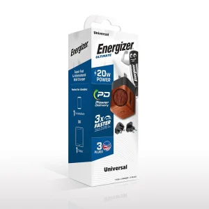 Energizer A20MU Charger, USB-C, EU, UK, US, 20W, Wood 4