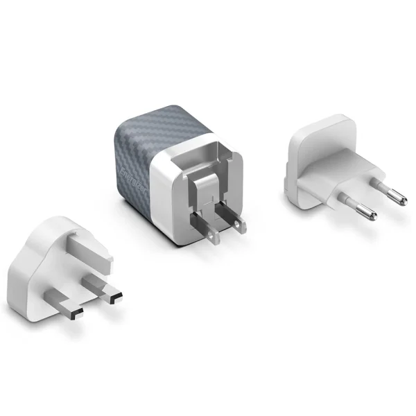 Energizer A38QMU Charger, USB-C, USB, EU, UK, US, QC3.0, 38W, Silver 2