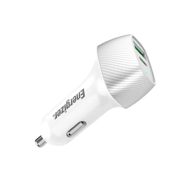 Energizer D38BG Car Charger, USB, USB-C, 38W, QC3.0, Silver 2