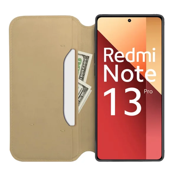 Калъф тефтер Dual Pocket за Xiaomi Redmi Note 13 Pro 4G, Златист 2