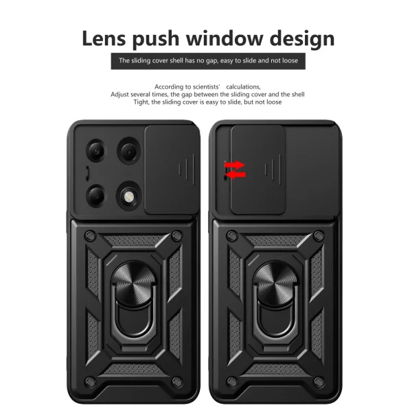 Удароустойчив калъф Slide Camera за Xiaomi Redmi Note 13 Pro 4G, Черен 3