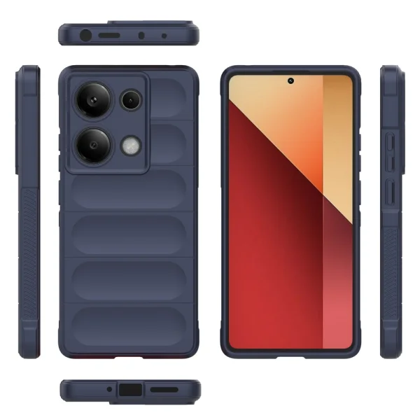 Силиконов калъф Wear-resistant за Xiaomi Redmi Note 13 Pro 4G, Тъмно син 3