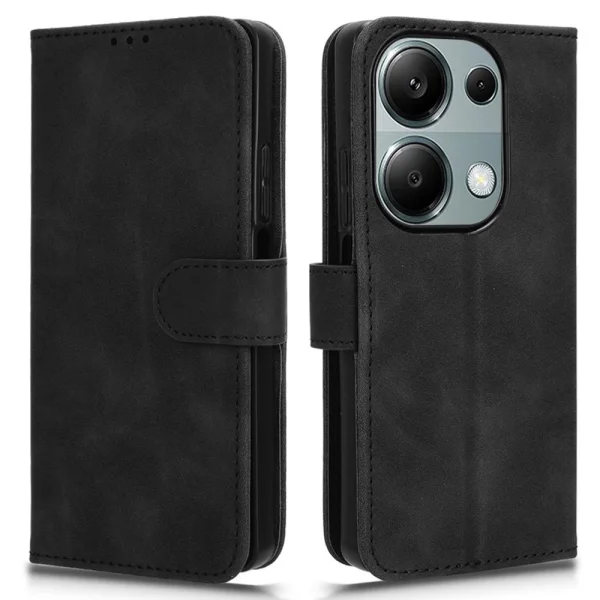 Калъф тефтер Leather Skin-touch за Xiaomi Redmi Note 13 Pro 4G, Черен 1