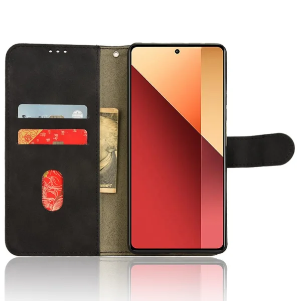 Калъф тефтер Leather Skin-touch за Xiaomi Redmi Note 13 Pro 4G, Черен 2