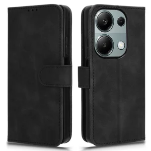 Калъф тефтер Leather Skin-touch за Xiaomi Redmi Note 13 Pro 4G, Черен