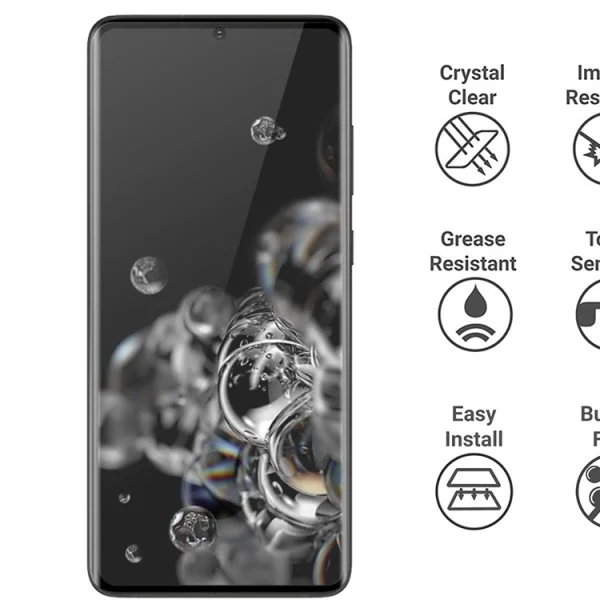 Tempered glass protector 5D Full Glue for Samsung Galaxy S20 Ultra, Black 2