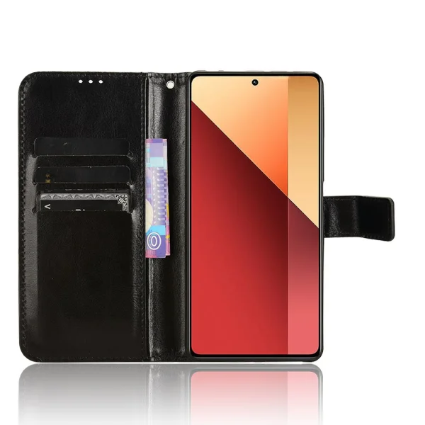 Калъф Тефтер Crazy Horse за Xiaomi Redmi Note 13 Pro 4G, Черен 2