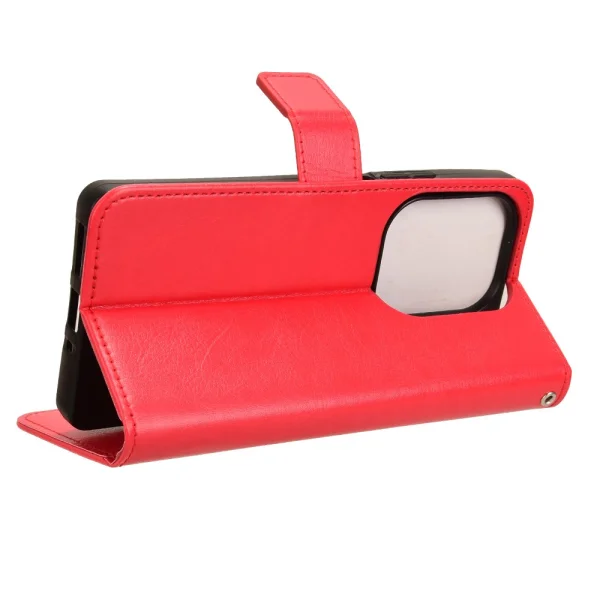 Crazy Horse Flip Case for Xiaomi Redmi Note 13 Pro 4G, Red 3