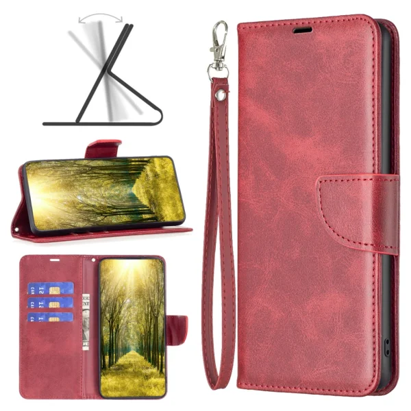 Калъф тефтер Leather Wallet за Xiaomi Redmi Note 13 Pro 5G, Червен 4