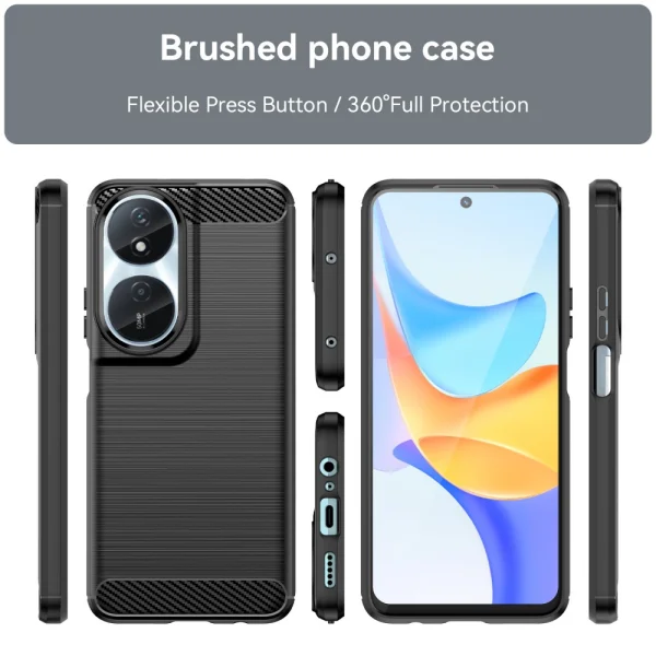 Carbon Silicone Case for Huawei Honor X7b, Black 3
