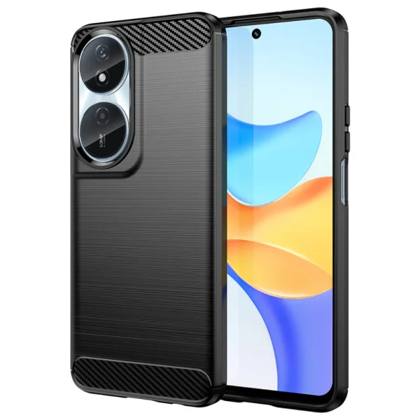 Carbon Silicone Case for Huawei Honor X7b, Black 1