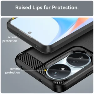 Carbon Silicone Case for Huawei Honor X7b, Black 5