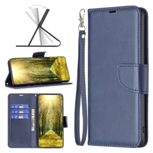 Калъф тефтер Leather Wallet за Huawei Honor X7b, Син 4