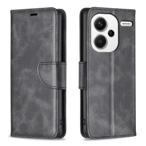Калъф тефтер Leather Wallet за Xiaomi Redmi Note 13 Pro+ 5G, Черен