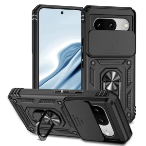 Shockproof Slide Camera case for Google Pixel 8, Black