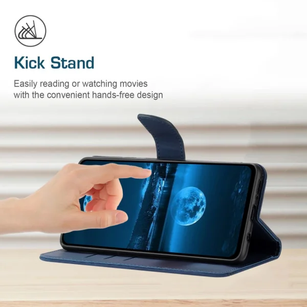 Wallet flip case for Motorola Moto G34, Blue 3
