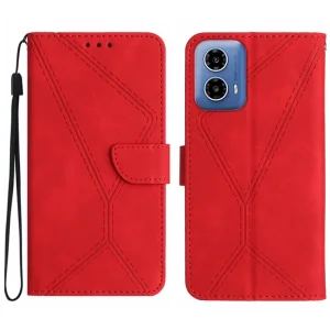 Калъф тефтер Wallet за Motorola Moto G34, Червен