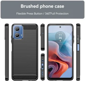 Silicone Case Carbon for Motorola Moto G34, Black 3