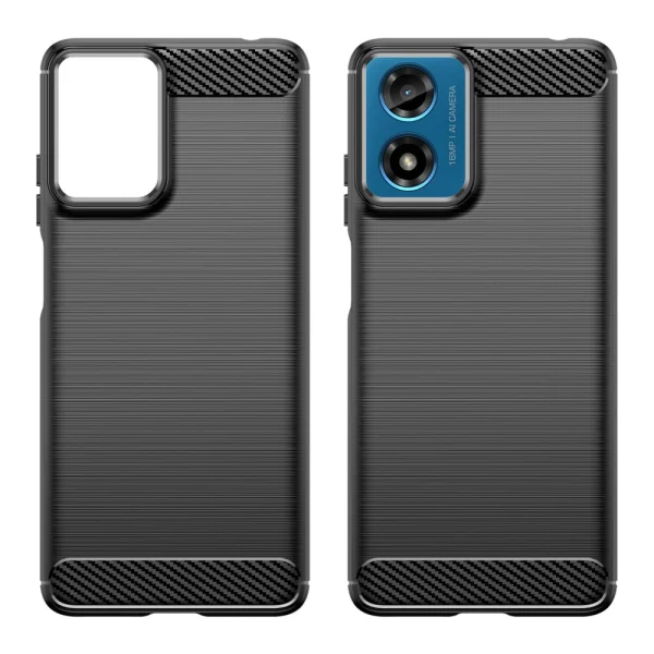 Силиконов Калъф Carbon за Motorola Moto G24, G04, Черен 2