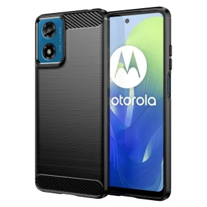 Силиконов Калъф Carbon за Motorola Moto G24, G04, Черен