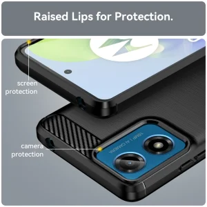 Силиконов Калъф Carbon за Motorola Moto G24, G04, Черен 4