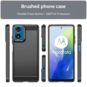 Силиконов Калъф Carbon за Motorola Moto G24, G04, Черен 3