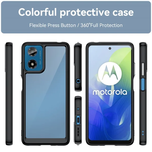Удароустойчив калъф Acrylic за Matorola Moto G24, G04, Черен 3
