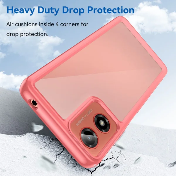 Shockproof Acrylic Case for Matorola Moto G24, G04, Red 5