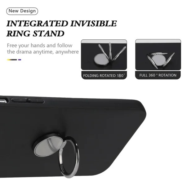 Silicone Case Silicone Ring for Motorola Moto E13, Black 5
