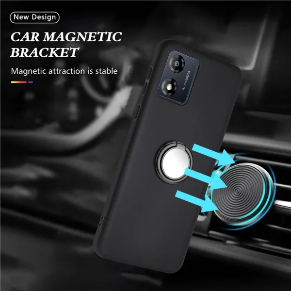Silicone Case Silicone Ring for Motorola Moto E13, Black 3
