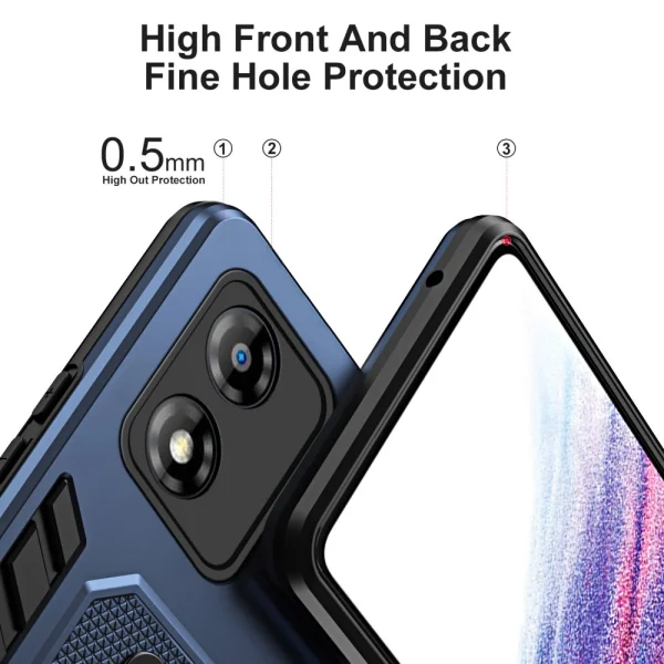 Удароустойчив калъф за Motorola Moto E13, Finger Hoder, Bracket, Син 2