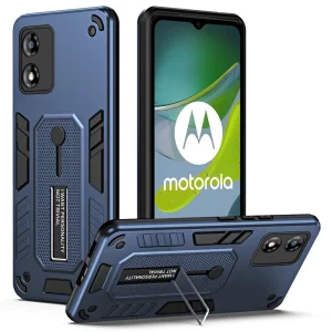 Удароустойчив калъф за Motorola Moto E13, Finger Hoder, Bracket, Син