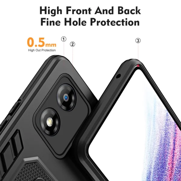 Удароустойчив калъф за Motorola Moto E13, Finger Hoder, Bracket, Черен 2