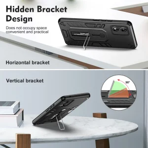 Удароустойчив калъф за Motorola Moto E13, Finger Hoder, Bracket, Черен 4