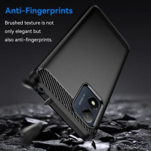 Carbon Silicone Case for Motorola Moto E13, Black 4
