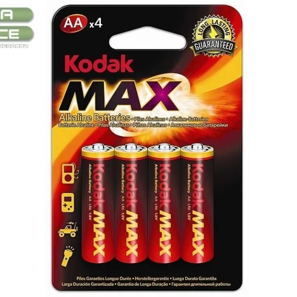 БАТЕРИЯ KODAK MAX АЛКАЛНА AA R06 1.5V 2