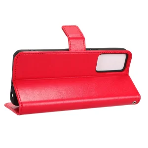 Crazy Horse Book Case for TCL 40R 5G, Red 3