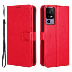 Калъф Тефтер Crazy Horse за TCL 40R 5G, Червен