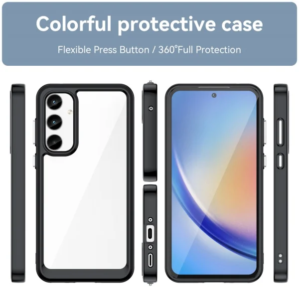 Удароустойчив калъф Acrylic за Samsung Galaxy A35 5G, Черен 3