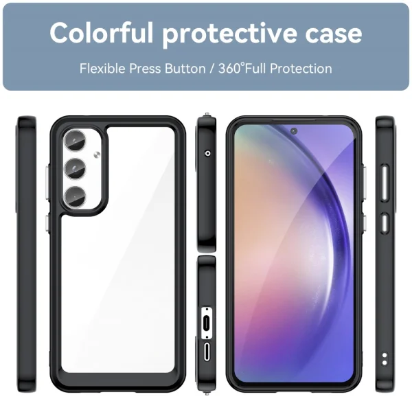 Shockproof Acrylic Case for Samsung Galaxy A55 5G, Black 5