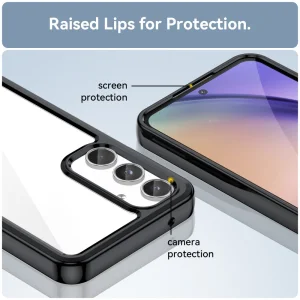 Shockproof Acrylic Case for Samsung Galaxy A55 5G, Black 4