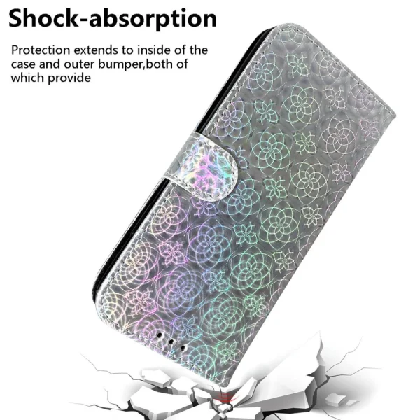 Wallet Case Dazzling Flower for Samsung Galaxy A35 5G, Gray 5