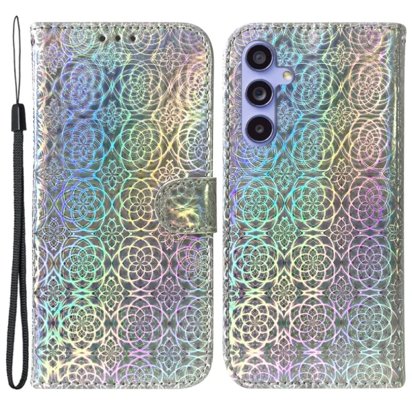 Wallet Case Dazzling Flower for Samsung Galaxy A35 5G, Gray 1